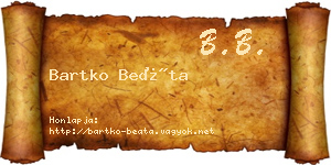 Bartko Beáta névjegykártya